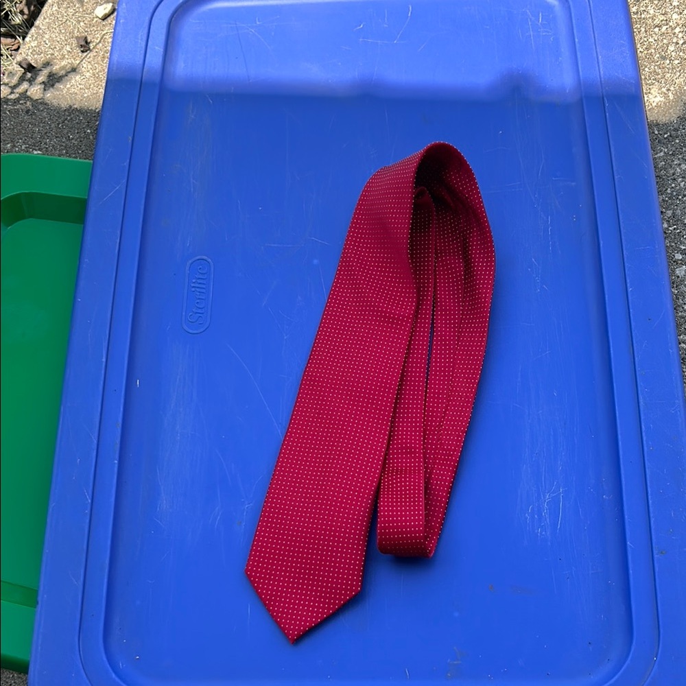 Donald Trump Signature Collection Elegant Red Silk Tie/ white Dots